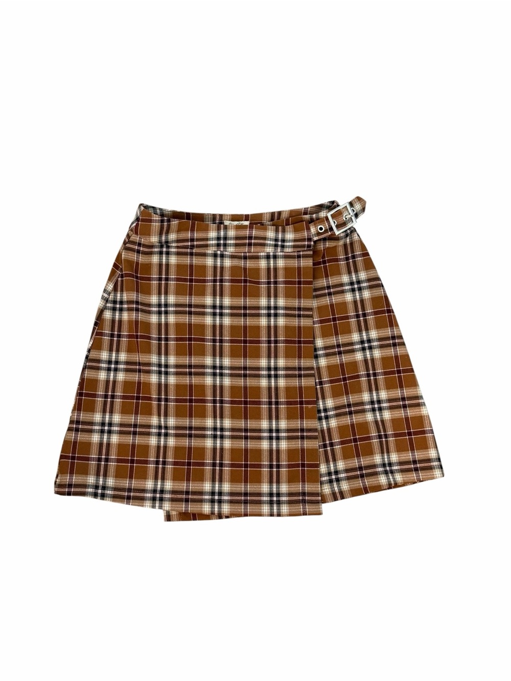 NWOT Brandy Melville RARE 2018 Brown Plaid Wrap Mini Skirt